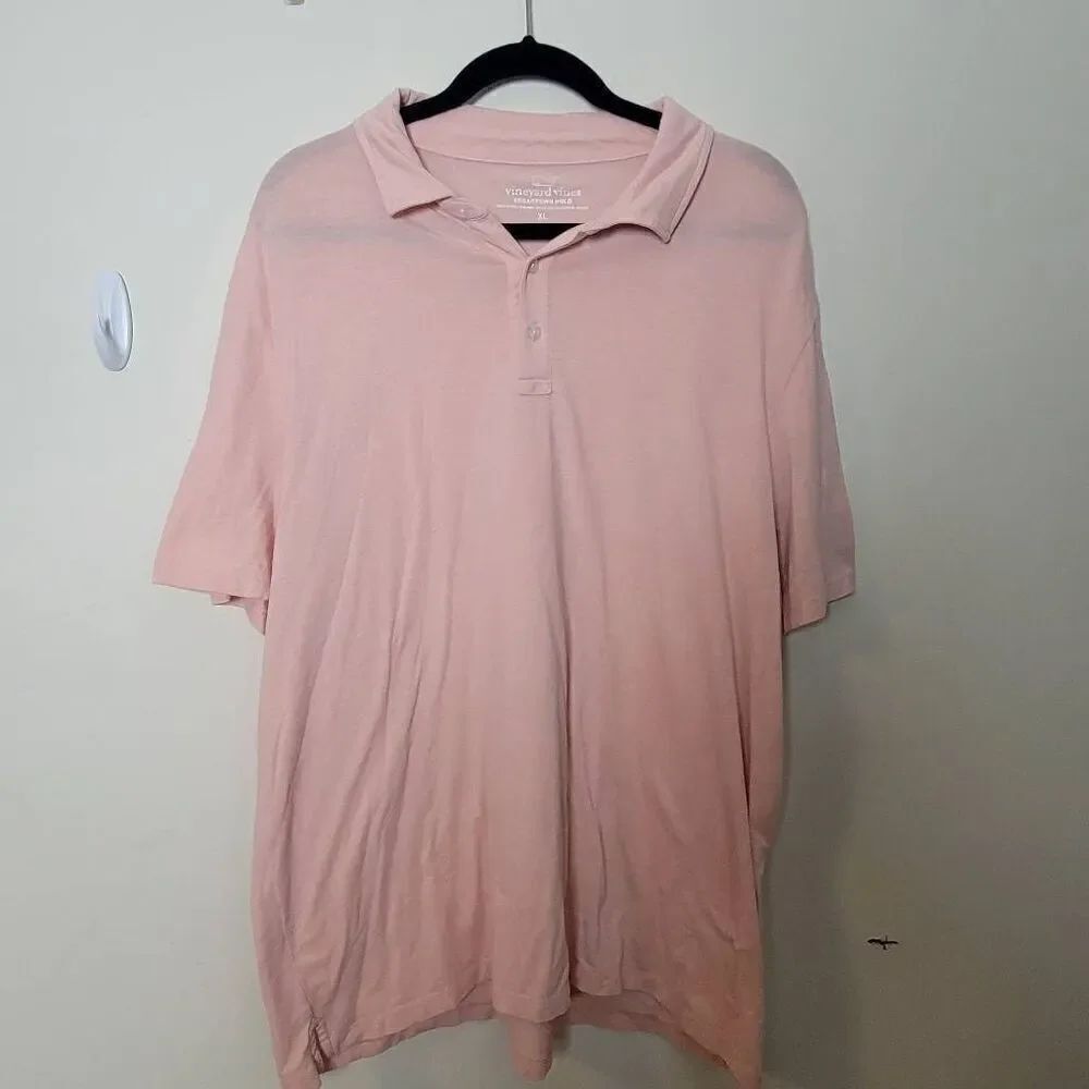 Vineyard Vines Men's Edgartown Polo Pink Size XL Short Sleeve Pima Cotton